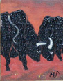 油絵「闘牛」の写真