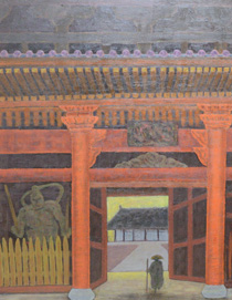 油絵「寺院・修行」の写真