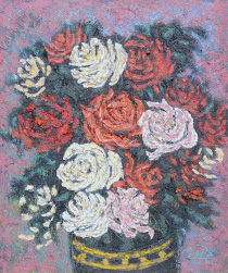 油絵「バラの花」の写真