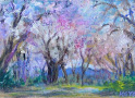 油絵「桜並樹」の写真