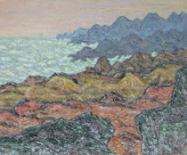 油絵「玄海の荒磯」の写真