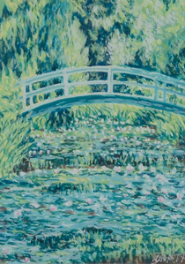 水彩模写：モネ「睡蓮の池と日本の橋」の写真