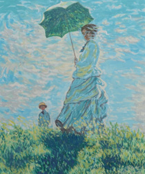 水彩模写：モネ「日傘をさす女」の写真