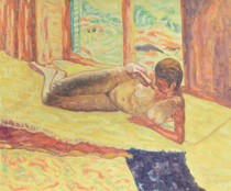 水彩模写：ボナール「横たわる裸婦」の写真